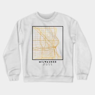 MILWAUKEE WISCONSIN CITY STREET MAP ART Crewneck Sweatshirt